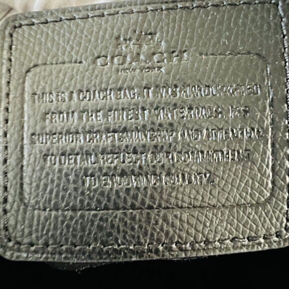 COACH Ava Black White Exotic Trim Leather Colorblock Tote Bag - Picture 11 of 12